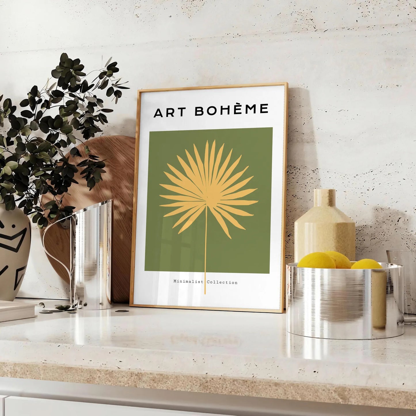 kitchen decor Boheme poster black blue hues unique wall art print artistic flair charm ideal gift lovers space taste elegance unframed formats