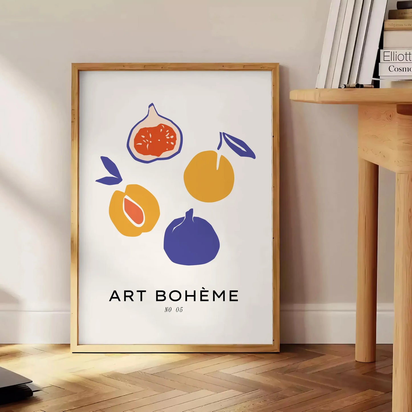 space Boheme Kitchen Art poster modern blend gray orange hues standout wall piece thoughtful gift décor sizes A4 cm A0 artwork home